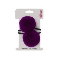Set of 2 Purple Pom Pom Hair Bobbles by Pom Pom Galore[1]